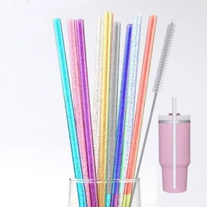 5Pcs Reusable Plastic Straws Milk Tea Coffee Straw for Stanley 40oz/30oz/20oz - Picture 1 of 15