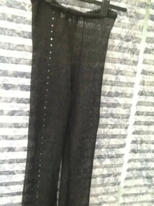 Nasty Girl Black Metallic Knit Trousers - Size S/M - Picture 1 of 4