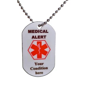 Medical Alert necklace Personalised custom - Picture 1 of 2