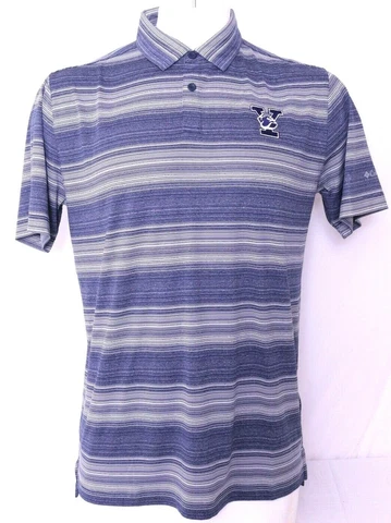 NEW Yale Bulldogs Navy Striped Columbia Omni-Wick Slide Golf Polo Shirt Men's L Cover