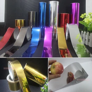 Útil pegatina de cinta envolvente de vinilo cromado espejo brillante para teléfono de automóvil hogar belleza AB - Imagen 1 de 22