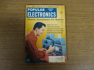POPULAR ELECTRONICS MAGAZINE AUGUST 1957 HI-FI REPORT COAX SPEAKER PENLITE - Picture 1 of 5