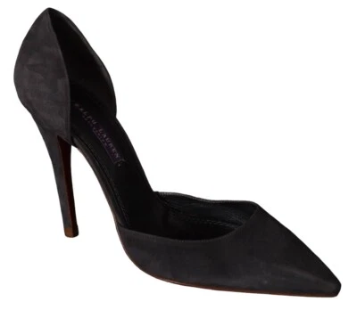 Ralph Lauren Púrpura Etiqueta Zapatos Tacones Bomba Gris Niño Gamuza Pull On Talla 9.5 B NUEVO Foto 1 de 4