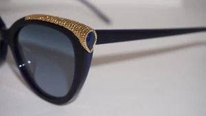 Boucheron New Sunglasses Sapphire Blue Gold Blue BC0116S 002 53 19 140 - Picture 1 of 10