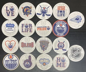 Lotto di 18 sottobicchieri rotondi in cartone Edmonton Oilers Hockey NHL 4’’’ idea regalo - Foto 1 di 1