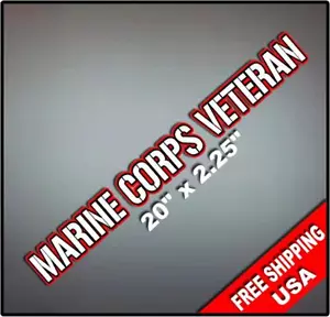 USMC Marine Corps 20" Decal Sticker "Marine Corps Veteran" 20" x 2.25" - Picture 1 of 1