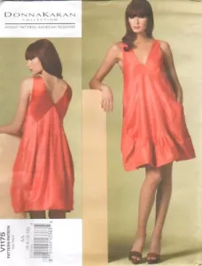 Vogue V1175 Donna Karan Designer V-Neckline Sleeveless Dress Sewing Pattern - Picture 1 of 2