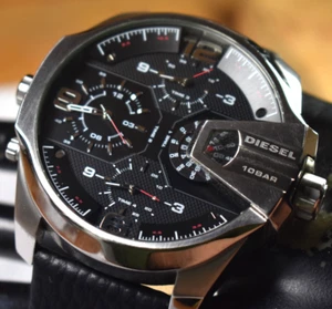 Reloj Diesel Uber Chief de gran tamaño 4 zonas horarias para hombre DZ7376 ¡BATERÍA/BANDA NUEVA! - Imagen 1 de 14