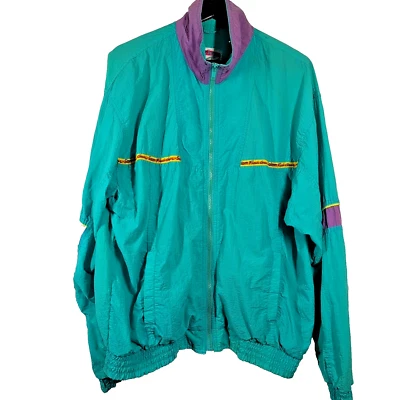 Vintage 90s Salem Fresh Gear Jacket Windbreaker Adult Size Medium Blue Purple - Image 1 of 4