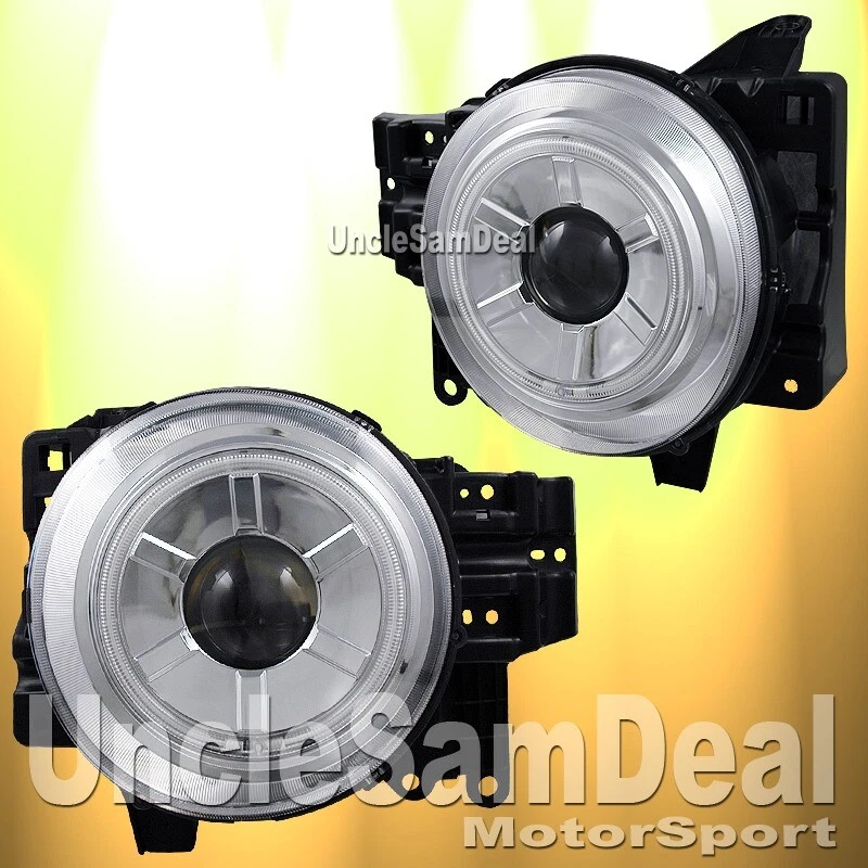 PARA TOYOTA FJ CRUISER X LLANTA HALO BRILLANTE PROYECTOR TRANSPARENTE PAR CROMO Foto 1 de 2