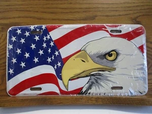 Bandera Americana Águila Calva De Colección Nuevo de Lote Antiguo Placa de Metal EE. UU. Libertad Patriota - Imagen 1 de 4