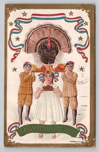 Postal Acción de Gracias Saludo Pavo Morton Cancelar 1907 Drexel Estate Lansdowne - Imagen 1 de 2