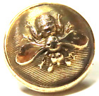 ANTIQUE 19th C. FRENCH GILT BRASS BUTTON w/NAPOLEON'S 'BEE' ~ 9/16'
