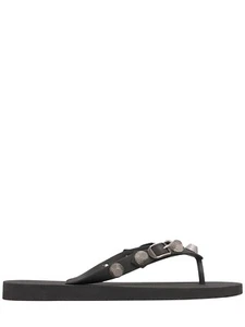 BALENCIAGA Cagole $445 Women's Black Rubber Flip Flops New And Authentic - Picture 1 of 3