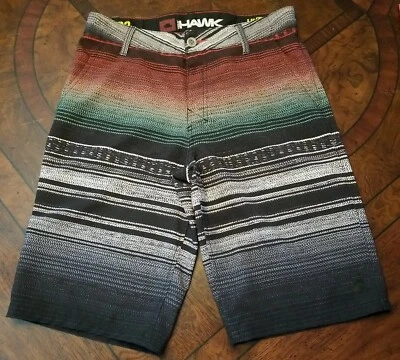 Tony Hawk Pantalones Cortos de Tabla Híbridos para Hombres 32 Rojo Negro Blanco Rayas Patín Bañador  Foto 1 de 4