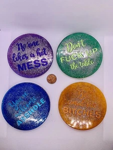 Coaster Set 5 Pc Set Storage Box tabletop glasses cup pad beer mat present gift - Picture 1 of 7