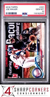 2018 TOPPS #231 JOE MAUER TWINS HOF PSA 10 - Image 1 of 2