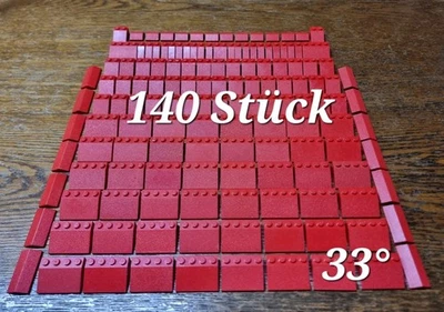Lego Dach Steine, 140 Stück, Rot, Alles nur 33°,  Schrägsteine, Slope Dachsteine - Bild 1 von 4