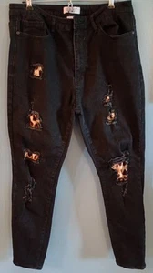 Judy Blue Women's Leopard Patch Mid-Rise Skinny Jeans Size 1XL Gypsy Rock Glamor - Picture 1 of 5
