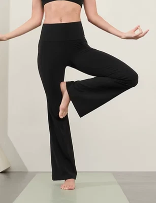 NEW ATHLETA BLACK SALUTATION STASH HIGH RISE FLARE PANTS 465607 SZ XS - Image 1 of 4