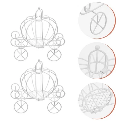  4 Pcs Metal Retro Pumpkin Carriage Statue Centerpiece Model Decorations - Image 1 of 4