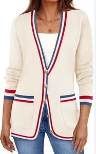 Maglione donna Varsity retrò marca boutique piccolo usato in ottime condizioni stile vintage preppy - Foto 1 di 9