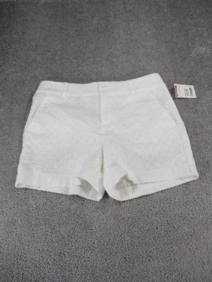 Pantalones Cortos Banana Republic Mujer 2 Blanco Algodón Ojales 4" NUEVO Foto 1 de 4