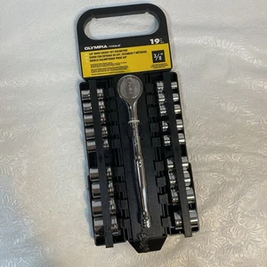 Olympia Tools 19 piece 3/8" Drive Socket Set SAE METRIC 09-903 Mechanic NEW - Picture 1 of 7