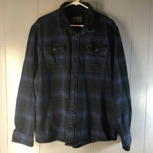 Orvis Shirt Men's Button Up Shirt Size XL Long Sleeves Flannel Blue Black - Picture 1 of 9