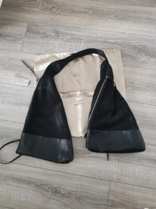 Christian Villa Leather Black Half leather Mesh black Over Shoulder Bag - Picture 1 of 6