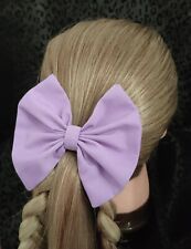 Pretty Fabric School Casual Bow Elastic band Hair tie Purple L 11.5cm x 10cm