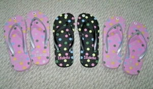 NUEVA TANGA CHANCLAS PARA MUJER ROSA O NEGRO ESTAMPADO DE LUNARES TALLA 7-8 *ENVÍO GRATUITO - Imagen 1 de 5