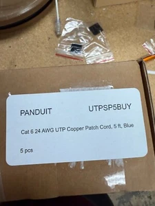 (Box of 5) Panduit UTPSP5BUY Cat6 24 AWG UTP Copper Patch Cord 5ft Blue - Picture 1 of 1