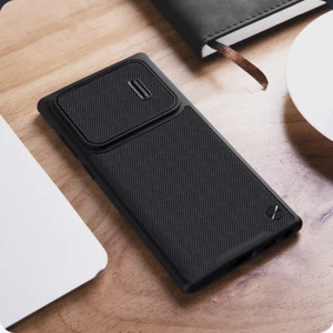 For Samsung S22 Ultra Nillkin Textured Nylon Fiber Slide Cover Protect Lens Case - Picture 1 of 10