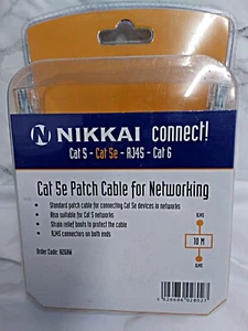 Nikkai Connect Cat5 - 5e - Rj45 - Cat 6 Patch Cable For Networking 10M - Picture 1 of 5