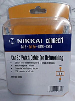 Nikkai Connect Cat5 - 5e - Rj45 - Cat 6 Patch Cable For Networking 10M - Image 1 of 4