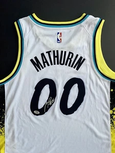 Benedict Mathurin Signed Autographed Indiana Pacers Jersey Psa/Dna Coa - Picture 1 of 4