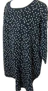 Chelsea & Theordore Sweater Women's Plus 2X Black Sparkle Dot Asymmetric Hem NEW - Picture 1 of 5