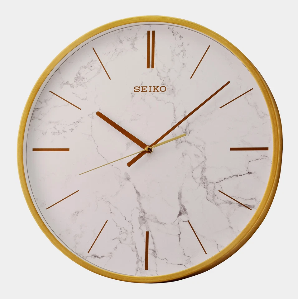 QXA760GLH  NEW SEIKO  16 "ROUND GOLD METALLIC  WALL CLOCK  QXA760GLH - Image 1 of 1
