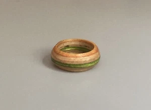 Recycling Skateboard Wooden Ring Multicolor Stripes Size 6 READ - Picture 1 of 8