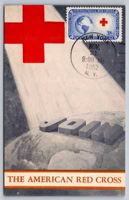 US FDC #1016 Tulane Maximart Maximum Post Card 1952 NY International Red Cross - Image 1 of 2