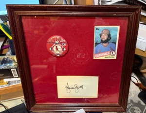 BRUCE SUTTERS--FRAMED CARD--PIN---AUTOGRAPHED PAPER--NO COA--12" X 12" - Picture 1 of 1