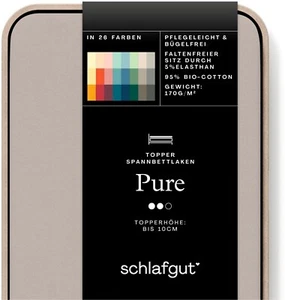 SCHLAFGUT Spann Bett Laken PURE TOPPER 120-130cmx200-220cm Sand Mid - Bild 1 von 7