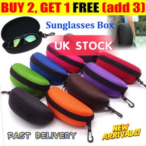 Portable Hard Zipper Case Sunglasses Eye Glasses Case Box Protector Large Hold, - Picture 1 of 32