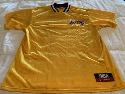 Vintage Majestic Los Angeles Lakers NBA Warm Up Pull Over Shirt Jersey Sz L - Image 1 of 4