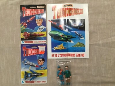 Lot of 4 Thunderbirds Are Go Matchbox Figures 2 MOC Ships , 2 loose, Mini Poster - Image 1 of 4