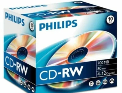 8 Philips - CW7D2NJ10/00 - CD-RW 80 Minute 700mb (4-12x Speed)  Sealed - Image 1 of 3