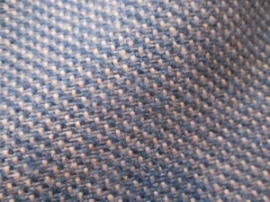 Vintage 1970's Wool Fabric Cream Blue Tweed 52 by 84 - Picture 1 of 6