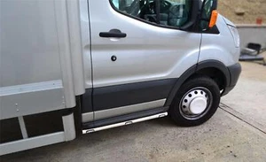 2" Stainless Steel Side Bars + White LEDs For Ford Transit MK6 2000-2006 Chassis - Picture 1 of 6