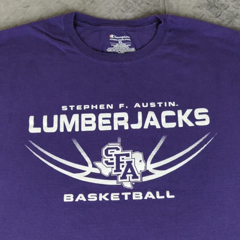 SFA Lumberjacks Basketball Shirt Champion Purple Short Sleeve Men XL Cover